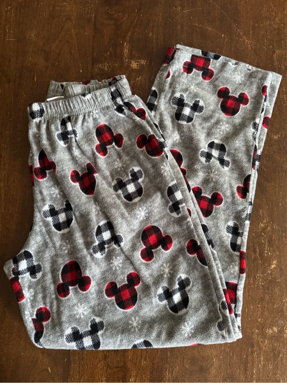 Disney Mickey Mouse Plaid Fleece Pajama Pants Size Small